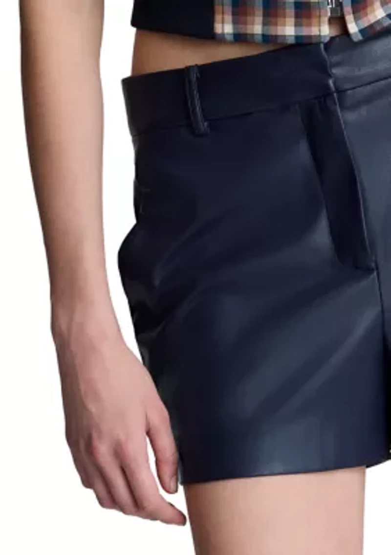 Women's Vegan Leather Shorts