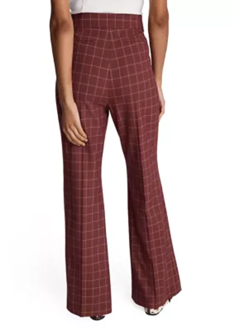 Women's Plaid Slit Leg Pants