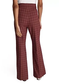 Women's Plaid Slit Leg Pants