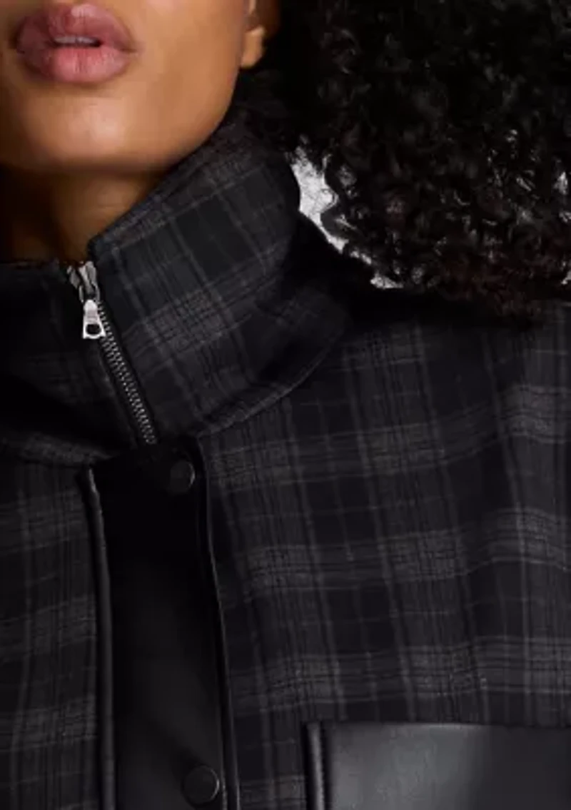 Women's Long Sleeve Plaid One Pocket Jacket