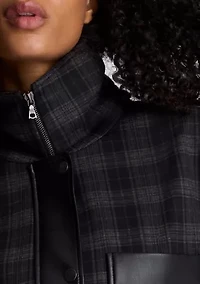 Women's Long Sleeve Plaid One Pocket Jacket
