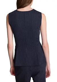Women's Sleeveless V-Neck Peplum Blouse