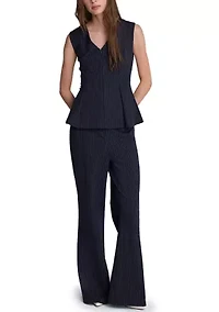 Women's Sleeveless V-Neck Peplum Blouse