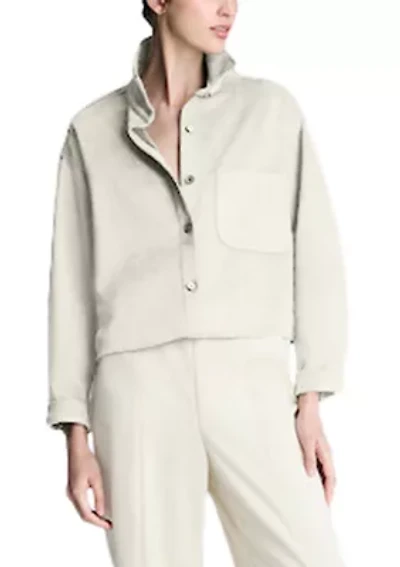 Women's Button Front Vegan Suede Top