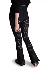 Women's Sheer Lace Flare Pants