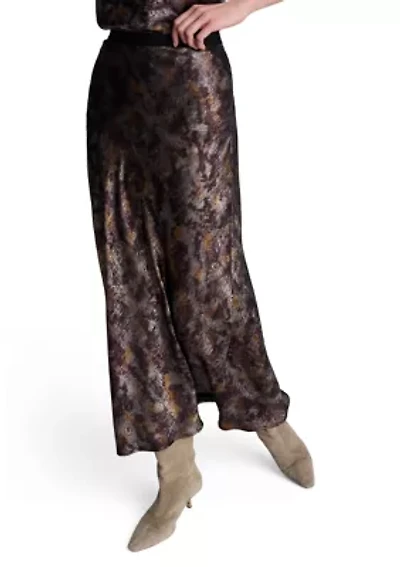 Women's Smudge Metallic Satin Skirt