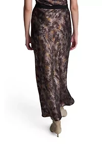 Women's Smudge Metallic Satin Skirt