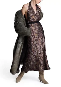 Women's Smudge Metallic Satin Skirt