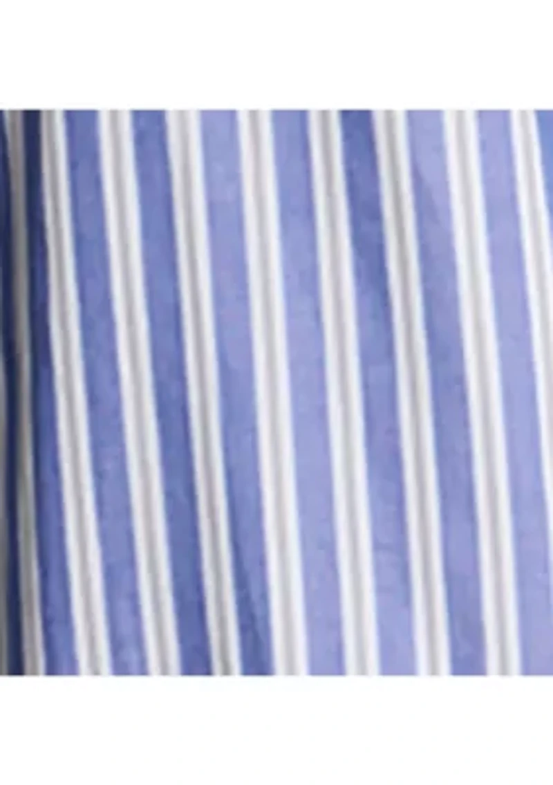 Women's Long Sleeve Funnel Neck Stripe Anorak