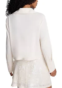 Women's Drape Pullover Long Sleeve Knit Blouse