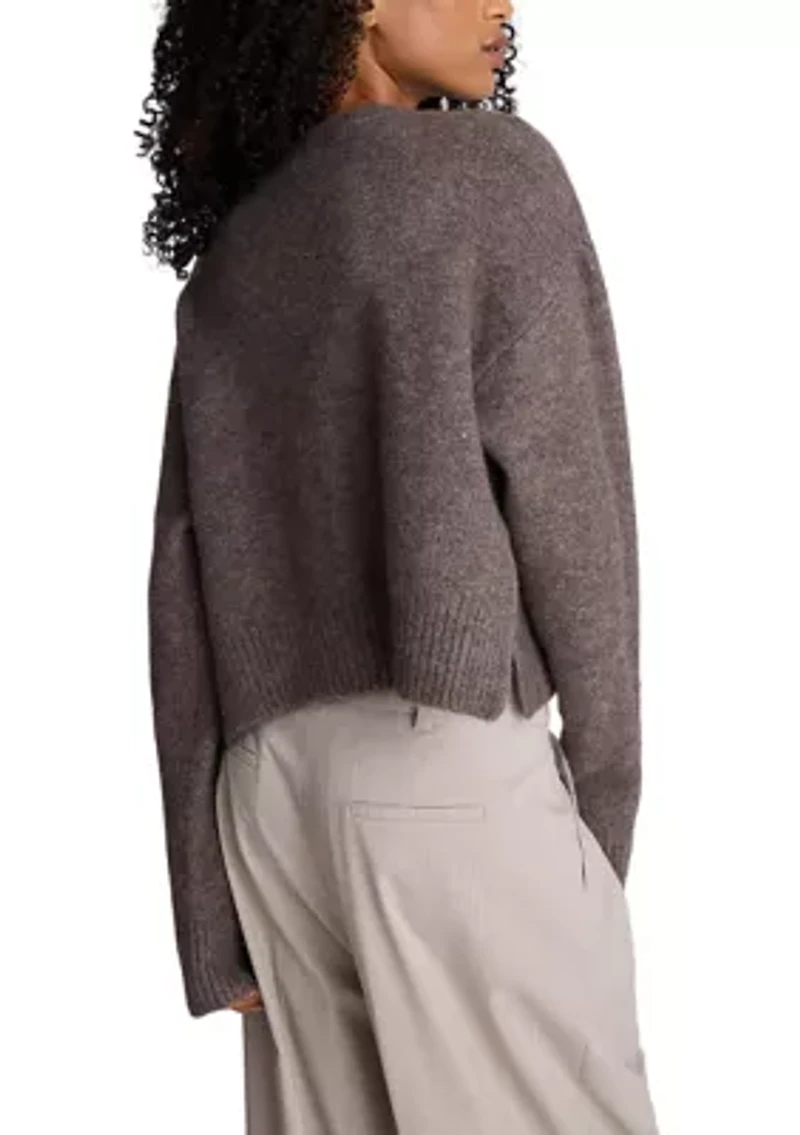 Women's Long Sleeve Crew Neck Easy Card Sweater