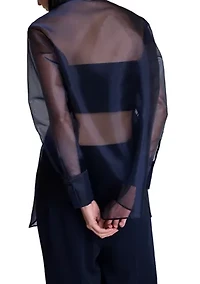 Women's Oversized Button Front Long Sleeve Shirt