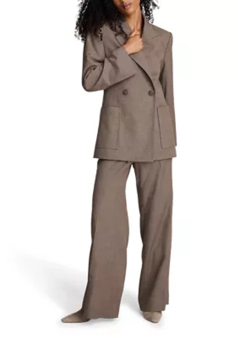 Women's Mid Rise Flat Front Flare Pants