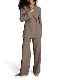 Women's Mid Rise Flat Front Flare Pants