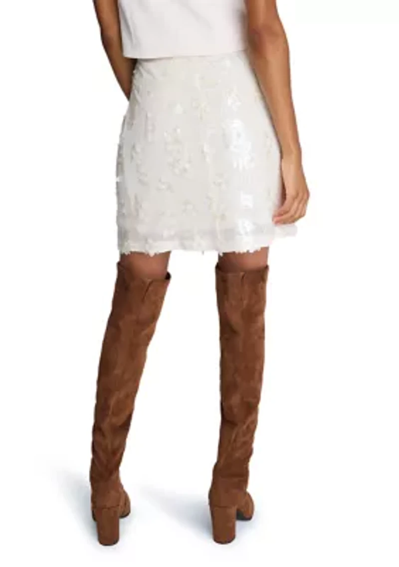 Women's Sequin Tweed A-Line Mini Skirt