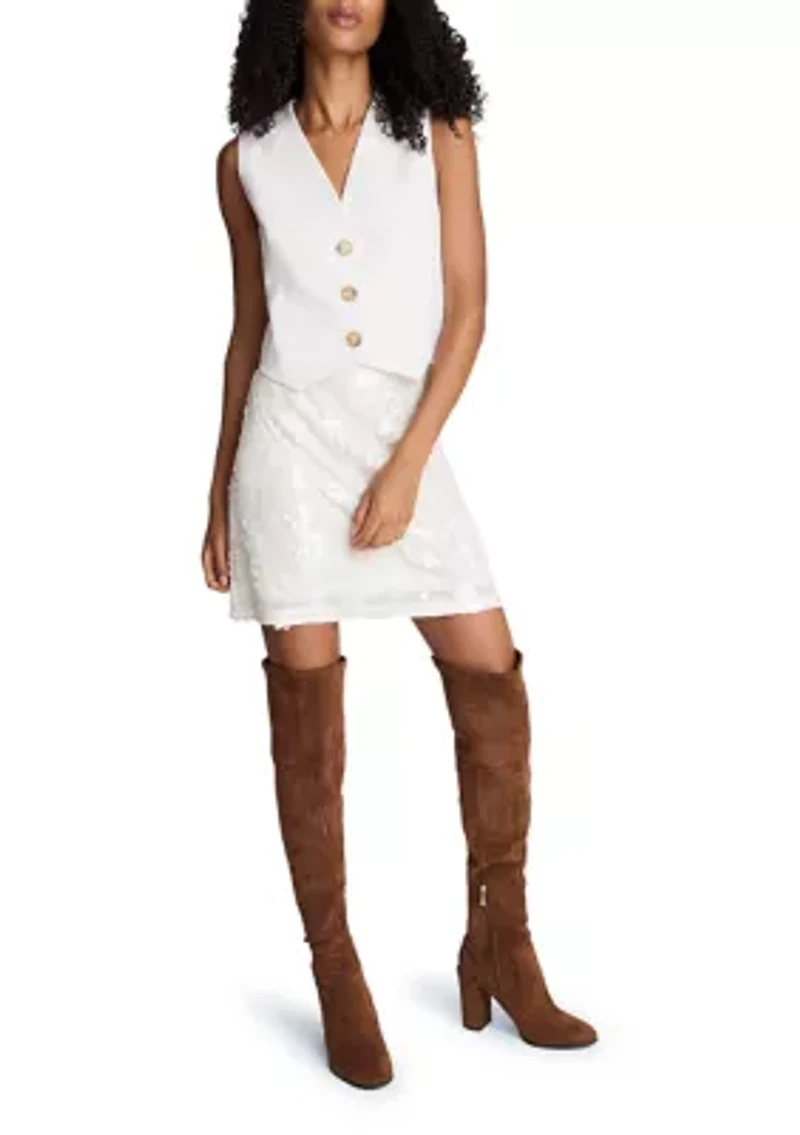 Women's Sequin Tweed A-Line Mini Skirt