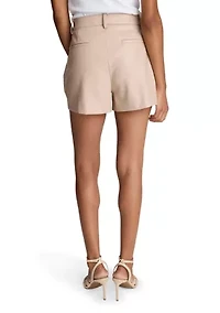 Women's Vegan Leather Fly Front Shorts