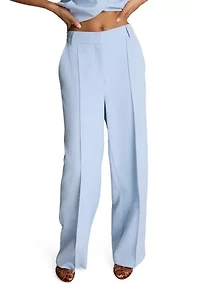 Women's Fly Front High Rise Wide Leg Pants