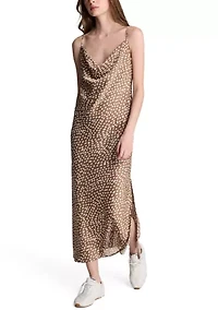 Women's Cowl Neck Side Slip Dress
