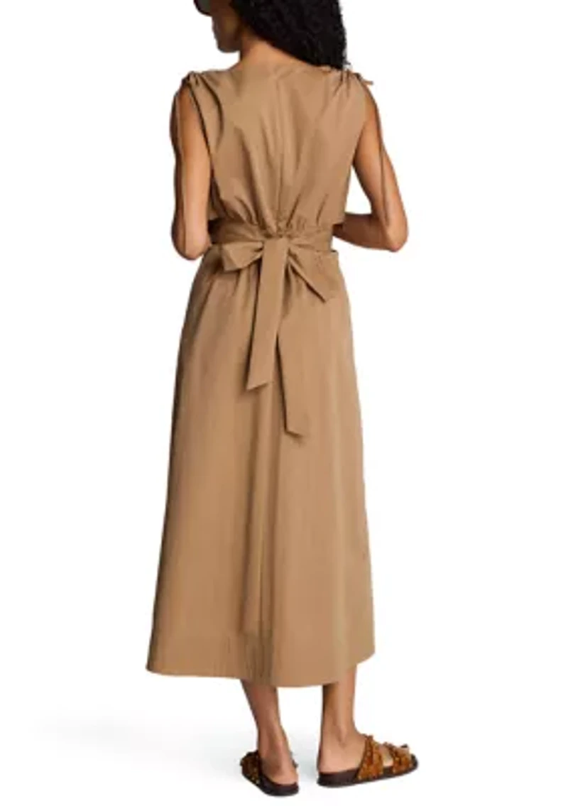 Women's Ruched Waist Midi Dress