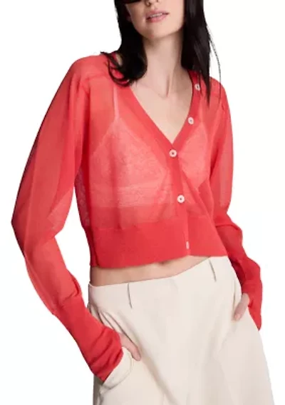 Women's Sheer Crop Cardigan