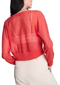 Women's Sheer Crop Cardigan