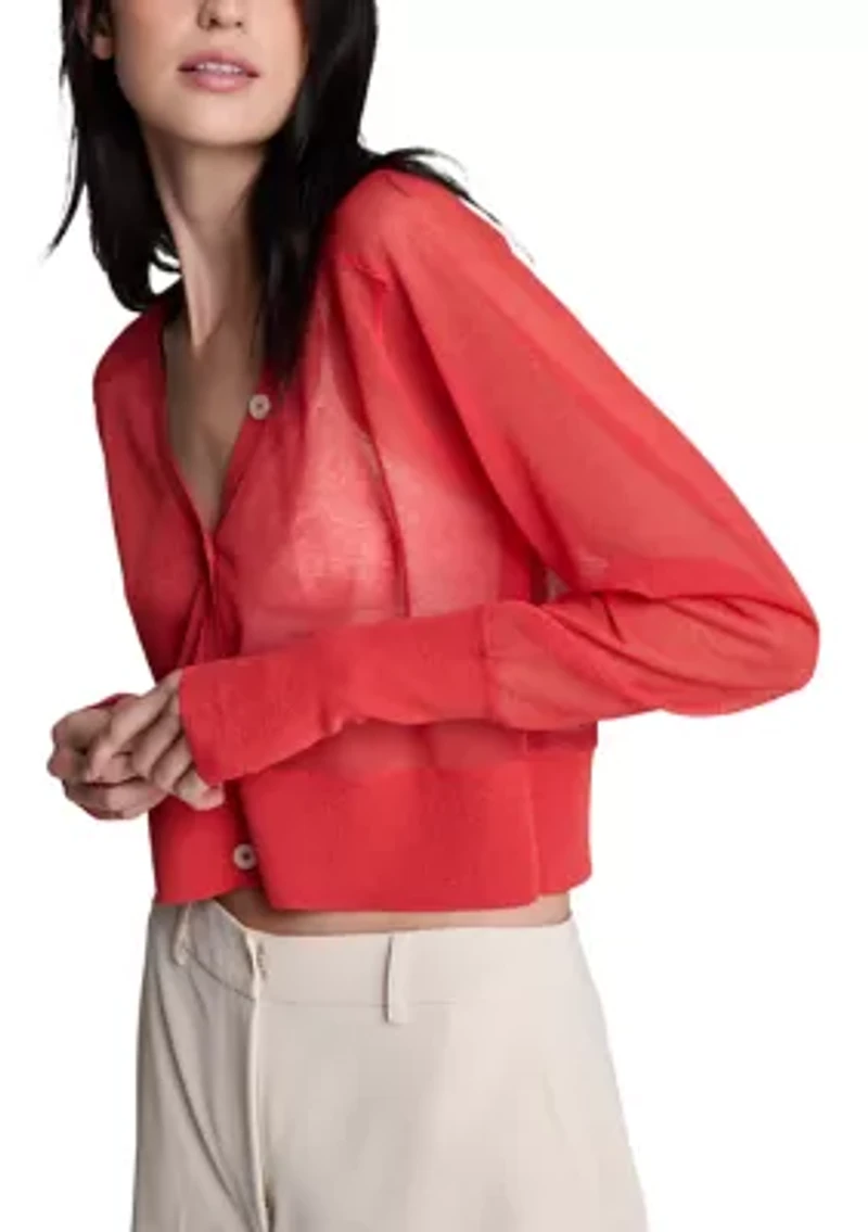 Women's Sheer Crop Cardigan