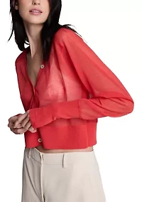 Women's Sheer Crop Cardigan