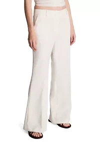 Women's Fly Front Mid Rise Flare Pants