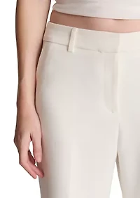 Women's Fly Front Mid Rise Flare Pants