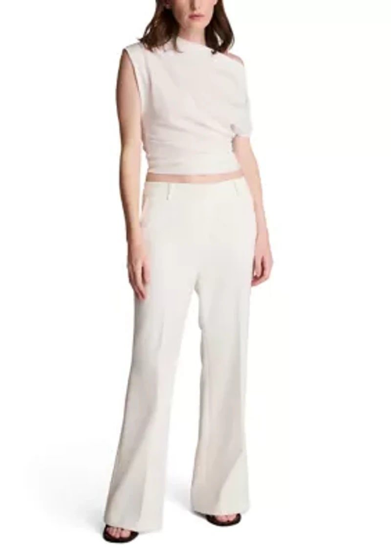 Women's Fly Front Mid Rise Flare Pants