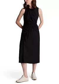 Women's Asymmetrical Ruched Midi Dress