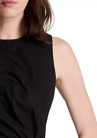 Women's Asymmetrical Ruched Midi Dress