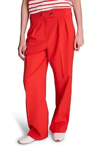 Women's Fly Front Crisscross Wide Leg Pants