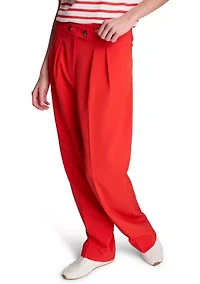 Women's Fly Front Crisscross Wide Leg Pants