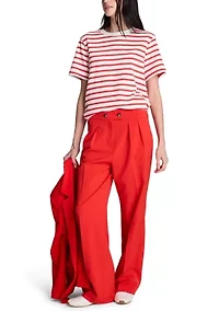 Women's Fly Front Crisscross Wide Leg Pants