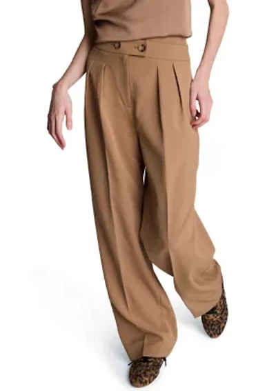 Women's Fly Front Crisscross Wide Leg Pants
