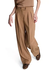 Women's Fly Front Crisscross Wide Leg Pants