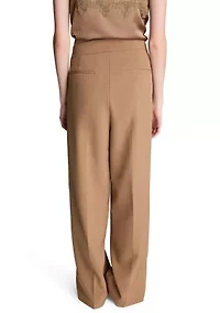 Women's Fly Front Crisscross Wide Leg Pants