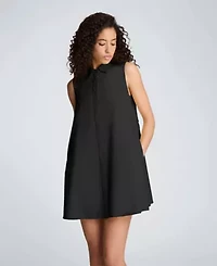 Women's Sleeveless Trapeze Mini Shirtdress