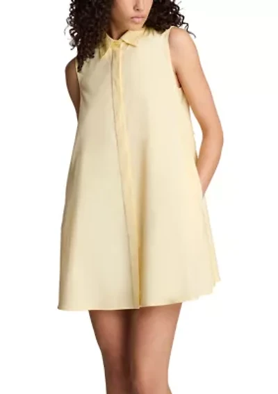 Women's Sleeveless Trapeze Mini Shirtdress