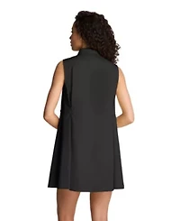Women's Sleeveless Trapeze Mini Shirtdress