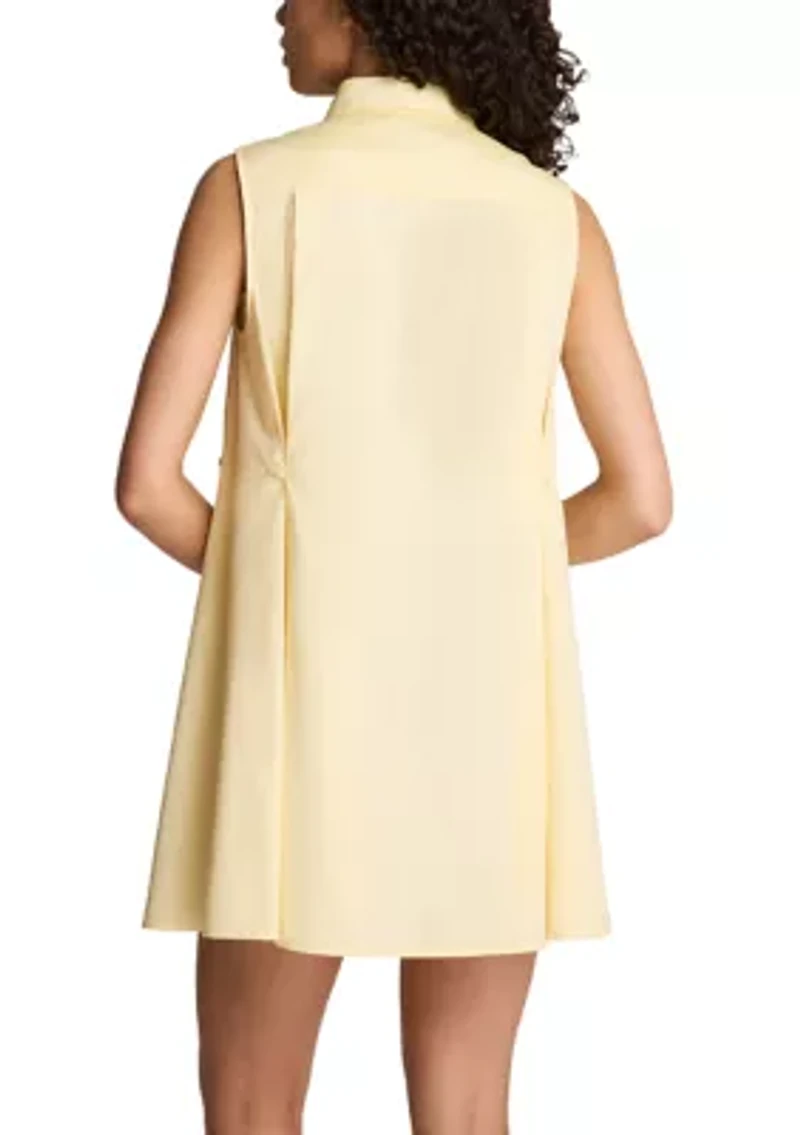 Women's Sleeveless Trapeze Mini Shirtdress