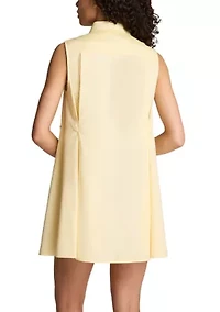 Women's Sleeveless Trapeze Mini Shirtdress