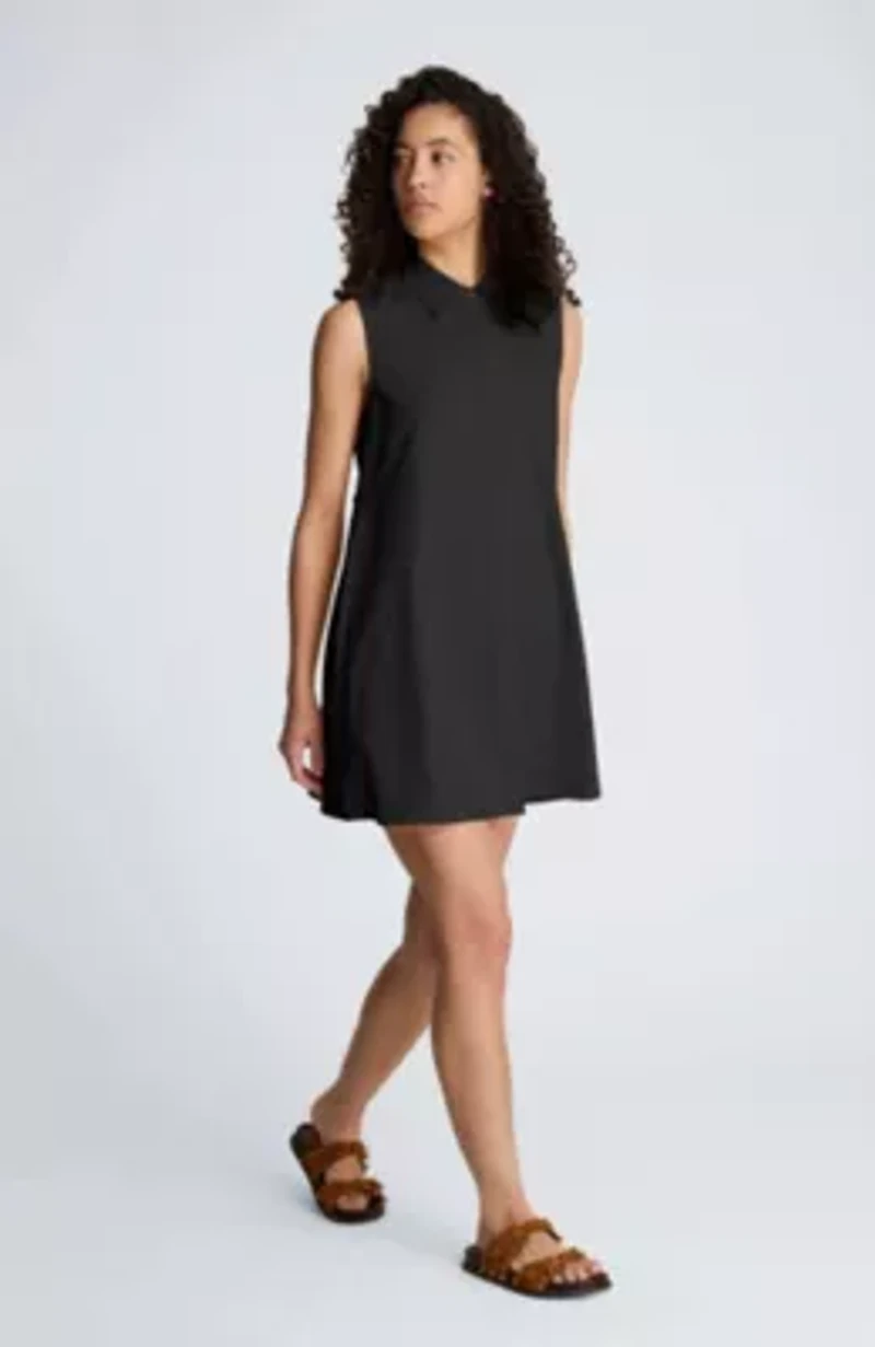 Women's Sleeveless Trapeze Mini Shirtdress