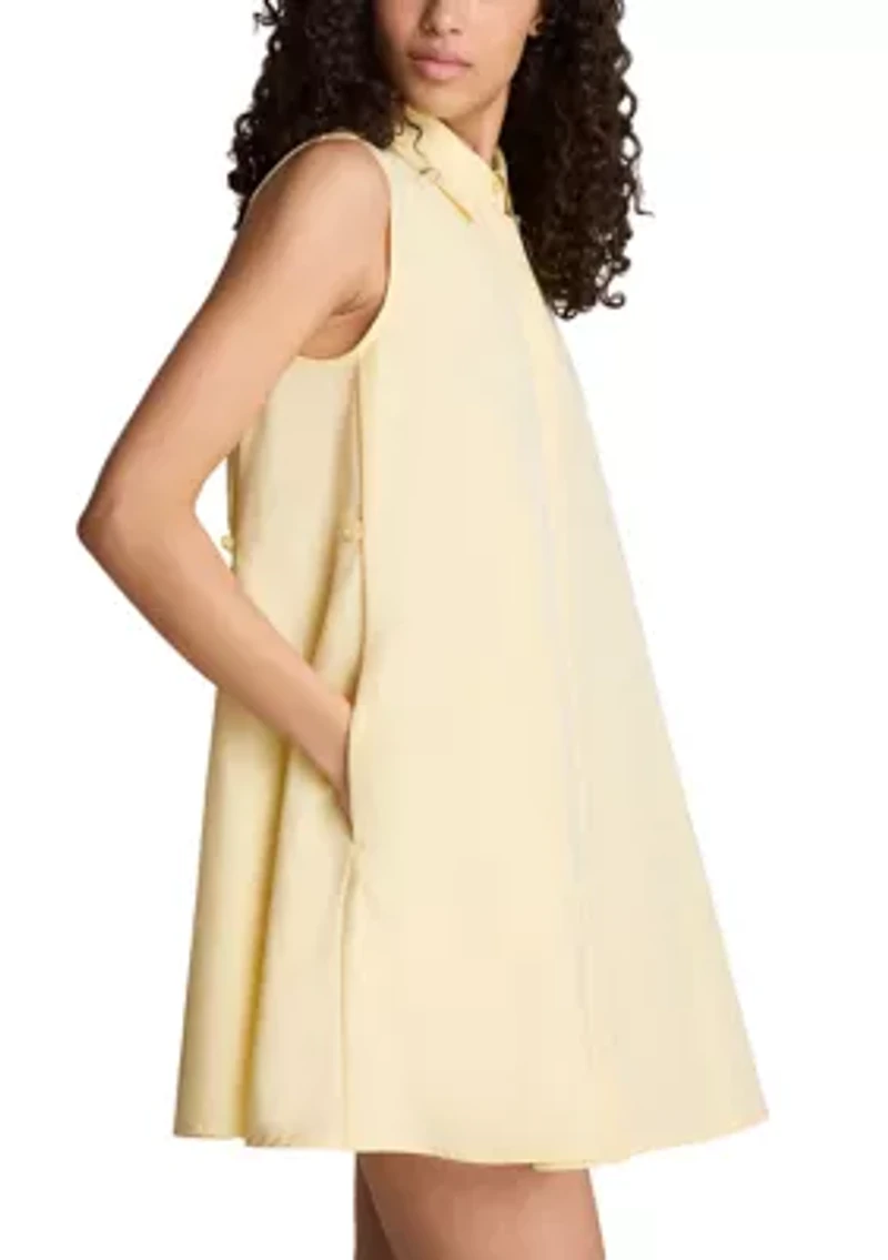 Women's Sleeveless Trapeze Mini Shirtdress