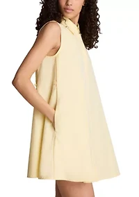 Women's Sleeveless Trapeze Mini Shirtdress