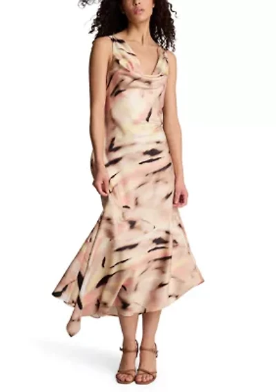 Women's Asymmetric Hem Print Dress