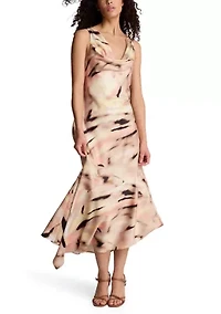 Women's Asymmetric Hem Print Dress