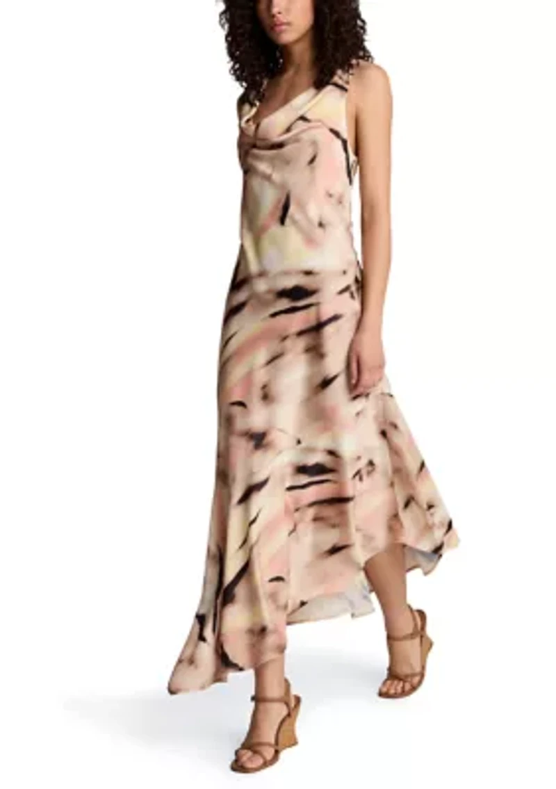 Women's Asymmetric Hem Print Dress